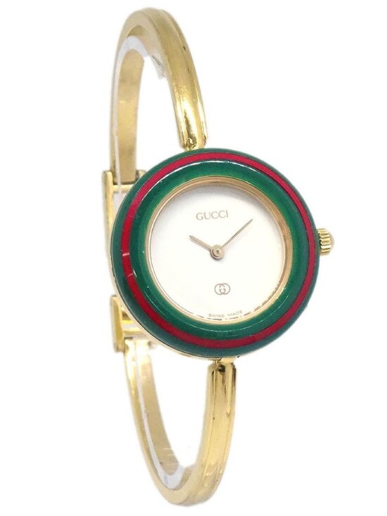 Gucci 1100-L Change Bezel Chameleon Quartz Watch SS 187126